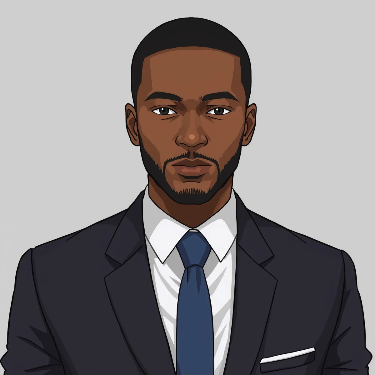 #45467582 anime style portrait of a 40 year old Kenyan Man AI Engineer@20260406