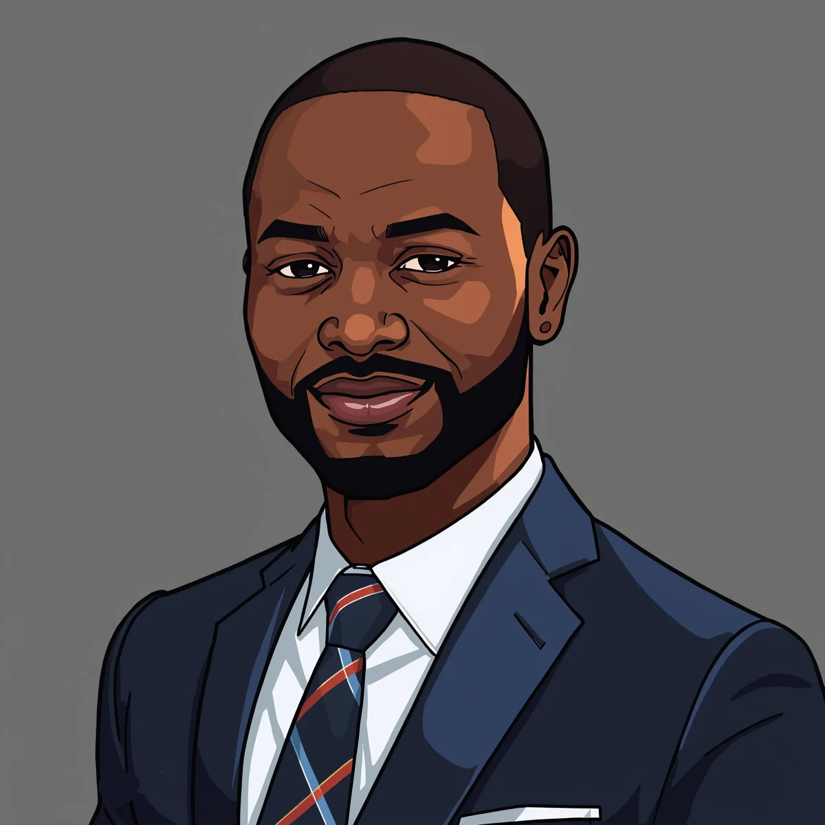 #45467582 anime style portrait of a 40 year old Kenyan Man Data Engineer @20260406
