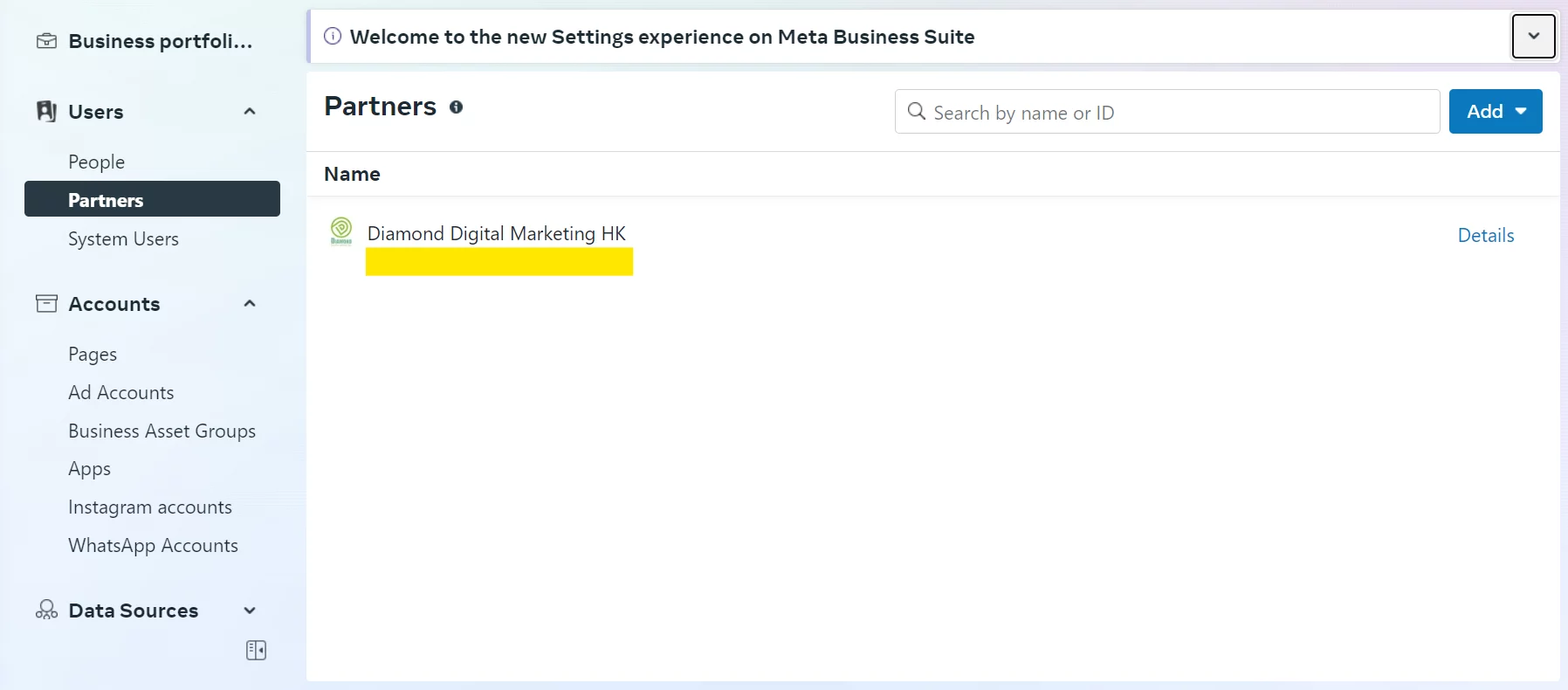 Show New Partner In Business Portfolio After Assigned In Meta Business Suite
